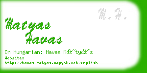 matyas havas business card